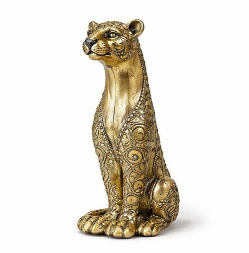 Decorative Leopard Figurine - realistic handcrafted Animal Sculpture.