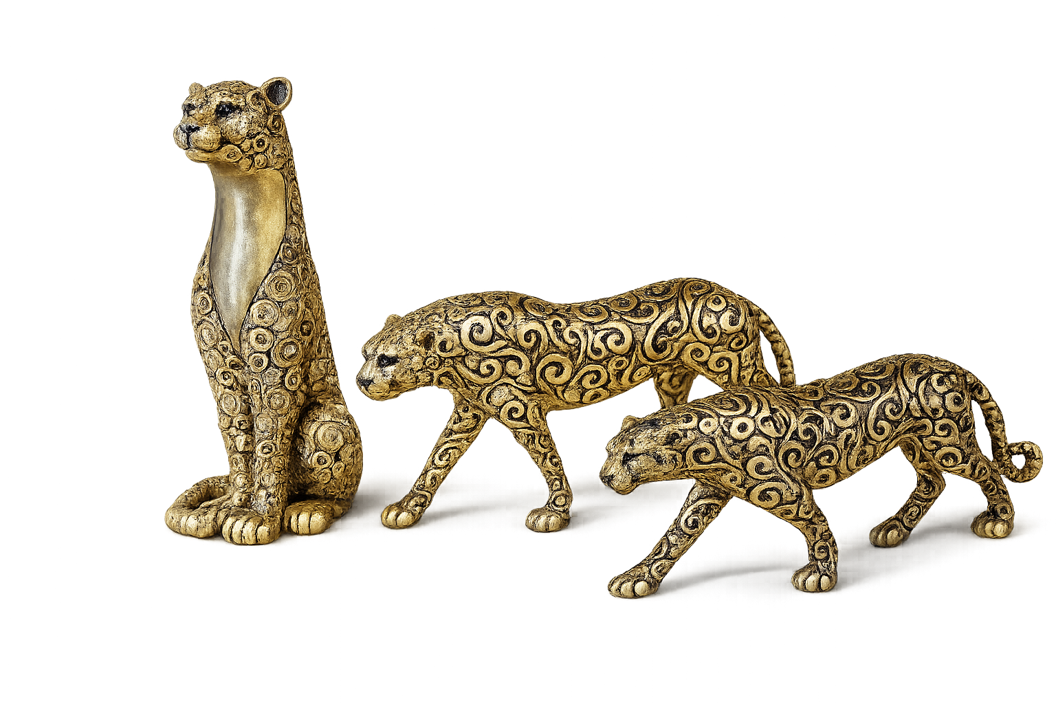 Decorative Leopard Figurine - realistic handcrafted Animal Sculpture.